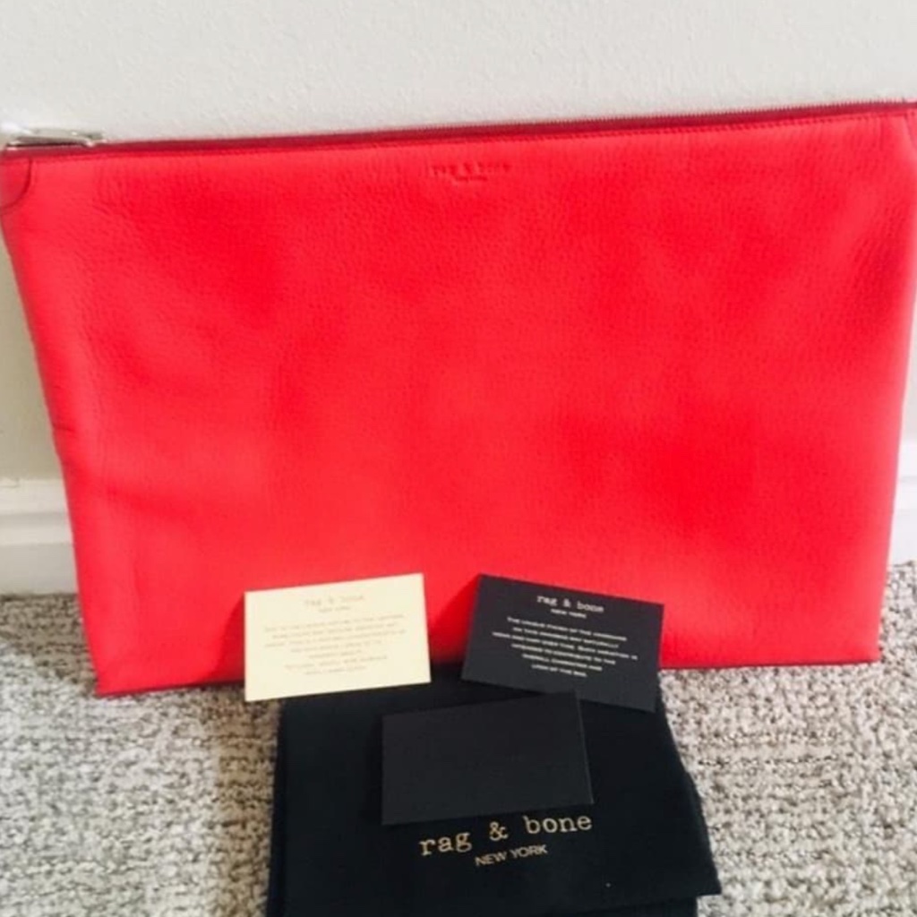 New Authentic Rag  Bone Large Leather Pouch